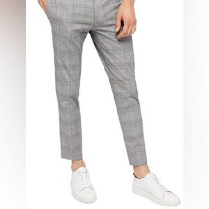 Zara Light Gray Plaid Men's checkered pants